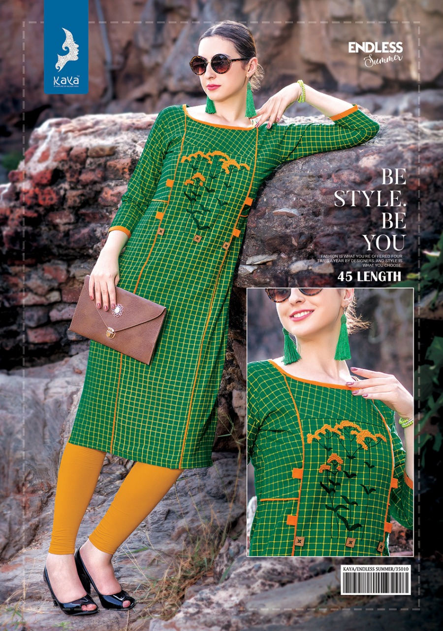 Kaya Design Endless Summer Print Embroidery Kurti Kaya Design Endless Summer Print Embroidery Kurti